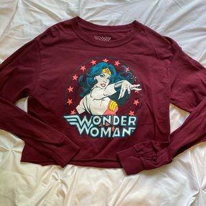 Small Wonder Woman Long Sleeve Crop Top